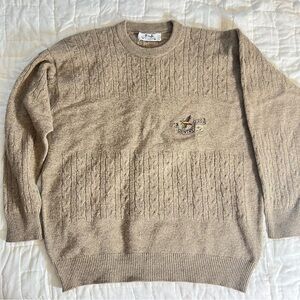 Vintage Cottagecore country style farmhouse goose 100% wool sweater